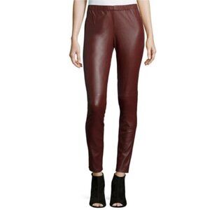 💕NEIMAN MARCUS EXCLUSIVE💕 100% Leather Leggings Mid-Rise ~ Brown Small